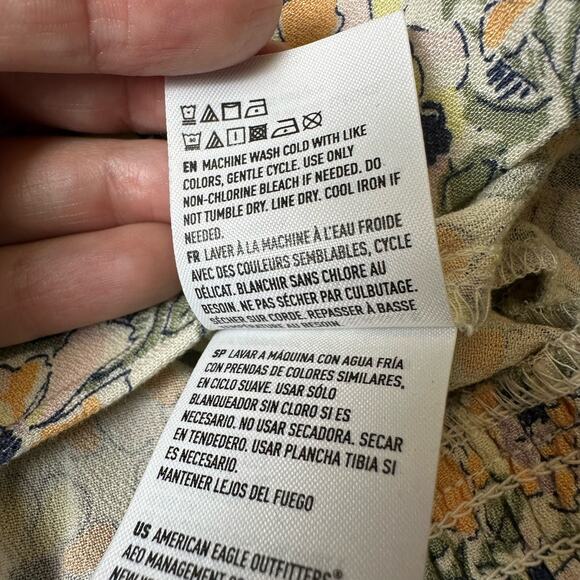 American Eagle Floral print One Shoulder Crop Top NWT Size L - Picture 9 of 9